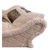 Canapé-lit chaleureux pour chien et chat en tissu beige clair bouclette garni de rectangles imitation fourrure chaude