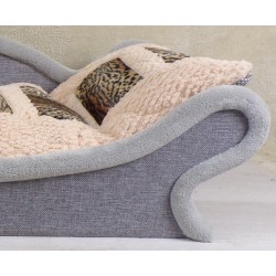 Canapés-lits gris pour Animaux en Tissu Polaire – Coussin Effet Fourrure Animalière Ultra Confortable
