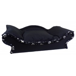 Canapé-lit avec une armature anthracite avec coussin noir pour chat et chien – Élégance moderne et confort premium