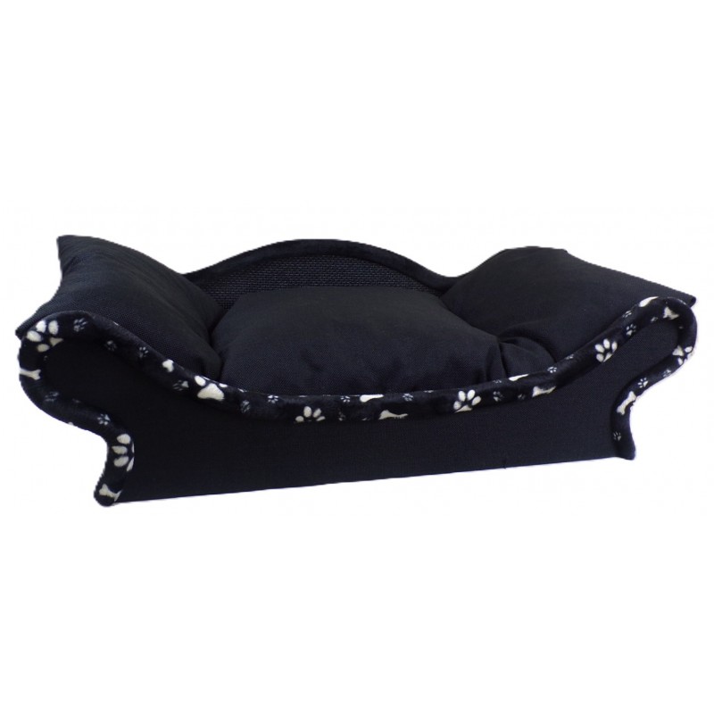 Canapé-lit avec une armature anthracite avec coussin noir pour chat et chien – Élégance moderne et confort premium