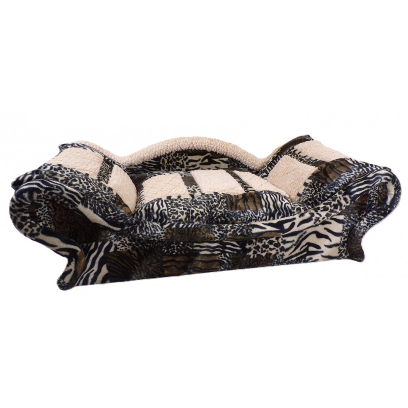 Canapé-lit pour chat moelleux très confortable avec des motifs animaliers