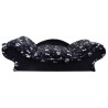 Canapé pour chien douillet noir – lit confortable avec rebords et motifs Pattes