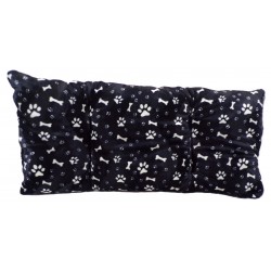 Coussin de remplacement pour le panier canapé noir pour chien, couchage confortable, motifs pattes & os