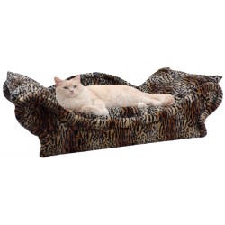 Lit pour chat confortable avec un couchage effet  fourrure animalière