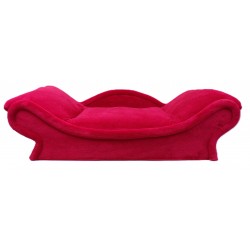 Canapé pour chien avec tissu doux rouge  avec coussin amovible