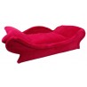 Banquette rouge pour chien avec un coussin lavable douillet rouge