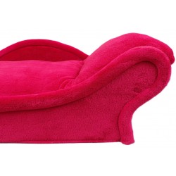 Canapé rouge solide pour chien et chat avec couchage rouge ultra confortable