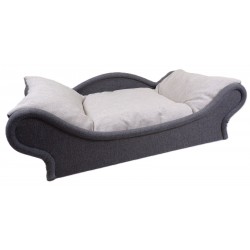 Panier en forme de canapé  pour chat et chien fait main -coussin écru en tissu  résistant aux griffures