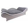 Fauteuil pour petits chiens et chats : armature du canapé en tissu chiné écru