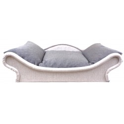 Fauteuil pour petits chiens et chats : armature du canapé en tissu écru