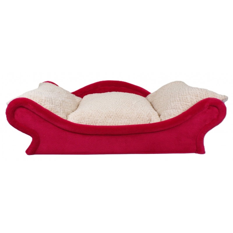 canapé pour chien rouge avec coussin amovible ,