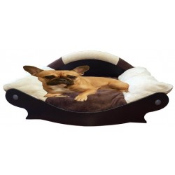 canapé design style panier pour chien coussin écru marron écru lavable 