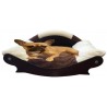 canapé design style panier pour chien coussin écru marron écru lavable 