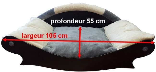 canape royal couchage pour chien corbeille pour gros chat panier pour chatons coussin en fourrure écru grise éccru pour chiots