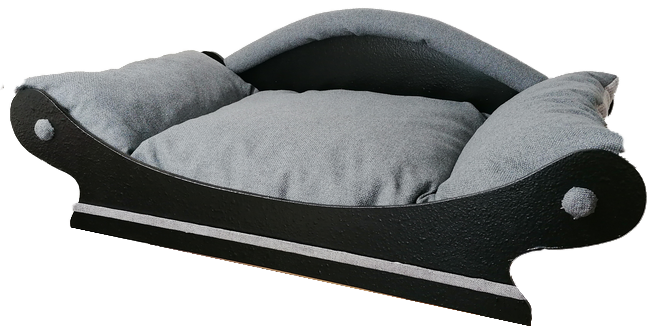 canape-corbeille- tissu dameublement gris fonce pour chien coussin pour un lavage en machine